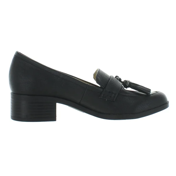 Nina Womens Slip on Menswear Penny Loafers, 9.5, Black Tumbled