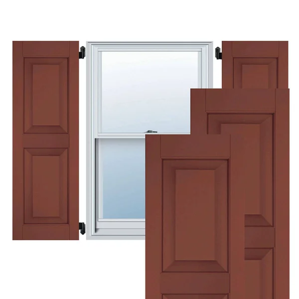 Noralco Industries - Inc. RWR12X063RWP 12x22W x 63x22H Exterior Real Wood Pine Raised Panel Shutters (Per Pair), Country Redwood