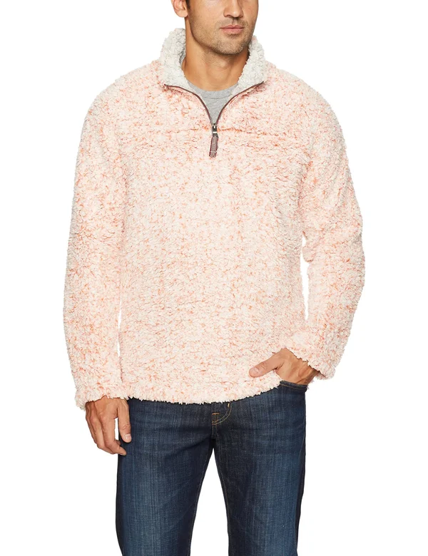 True Grit Men's Frosty Tip Pile 1/4 Zip Pullover - Spice, S