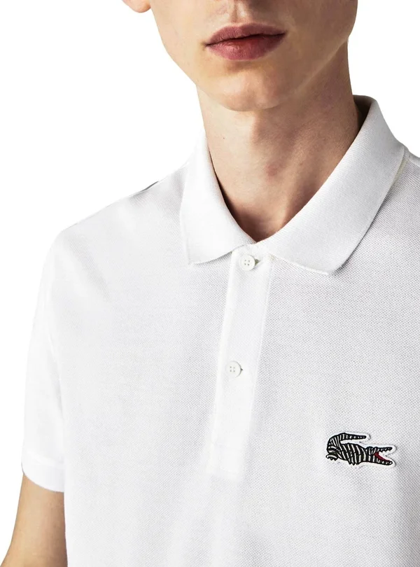 Lacoste x National Geographic Zebra Logo Polo Shirt 3 White Cotton