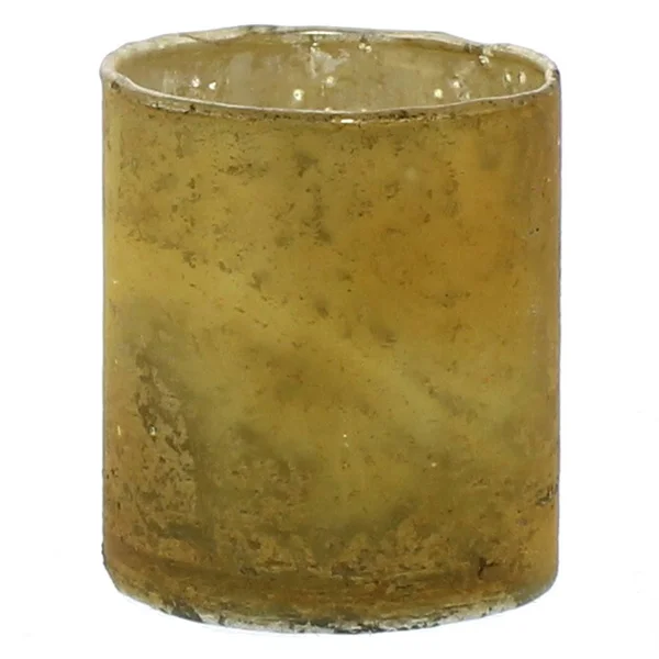 Cylindrical Glass Votives with Semi Translucent Look, Set of 6, Multicolor