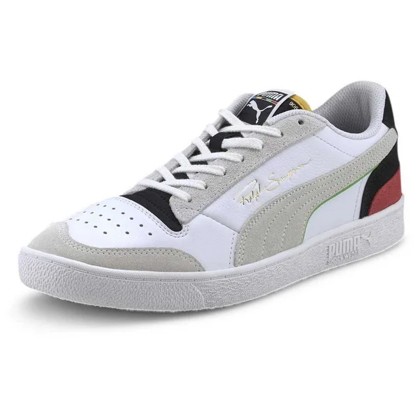 Puma Ralph Sampson Low WH &Unity& White/Black/High Risk Red Sneakers/Shoes 374749-01 (EU Size 38.5)