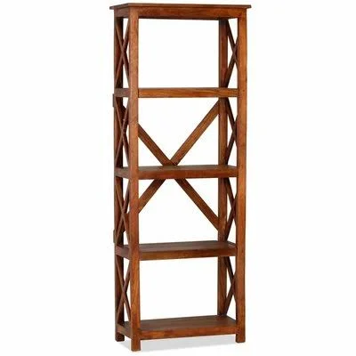 Bustos Solid Acacia Etagere Bookcase Gracie Oaks