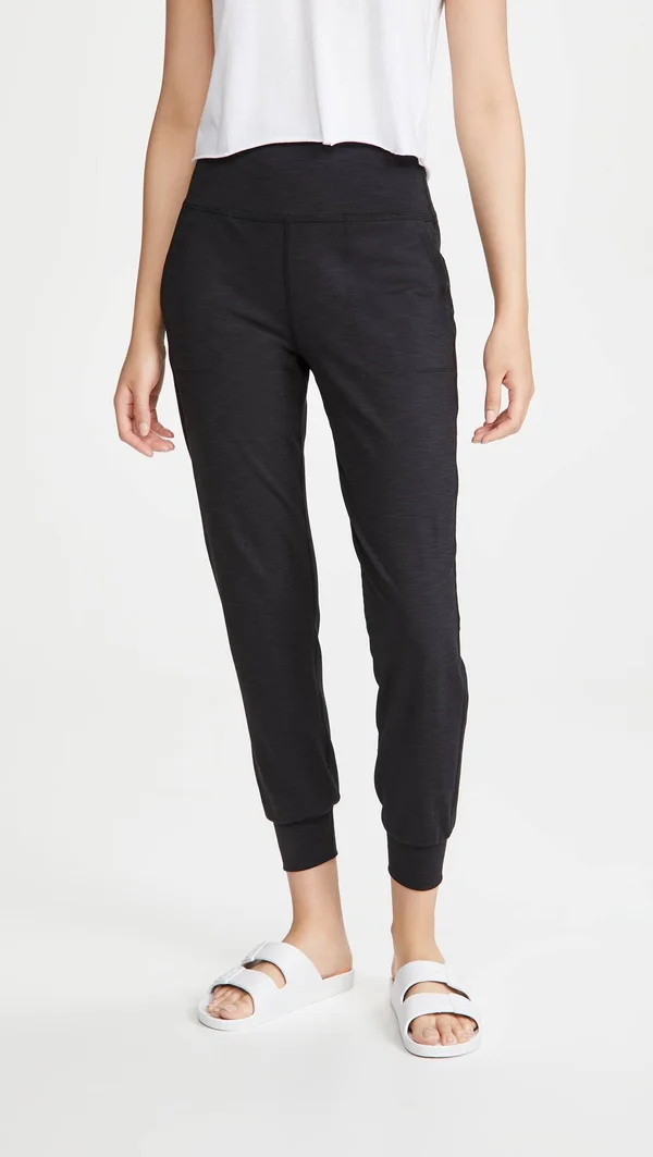 Beyond Yoga Heather Rib Midi Jogger - Women's Black Heather, L