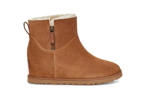 Ugg Women's Classic Femme Zip Mini Ankle Boot, Chestnut, 7.5