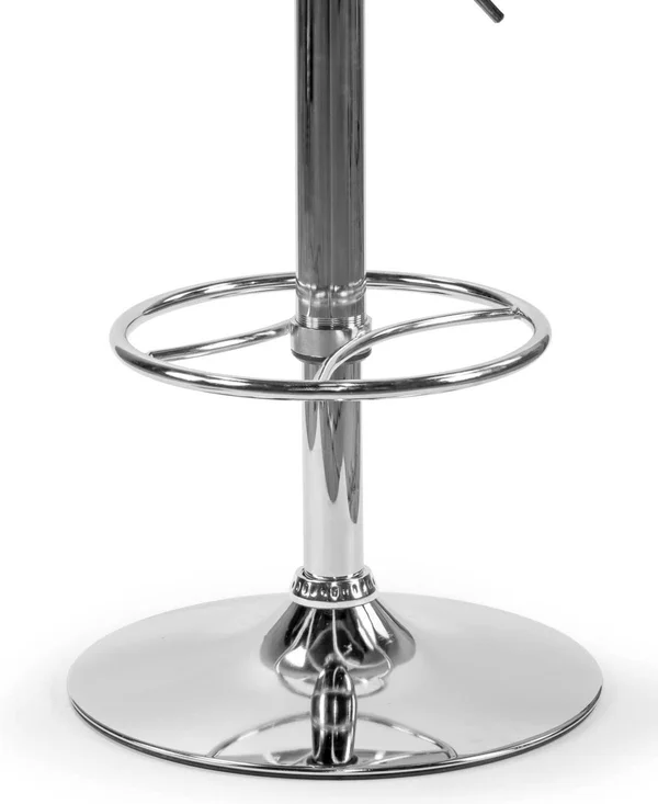 Glamour Home Amada Brown Upholstered Adjustable Height Barstool with Grey Plywood BACK - Silver