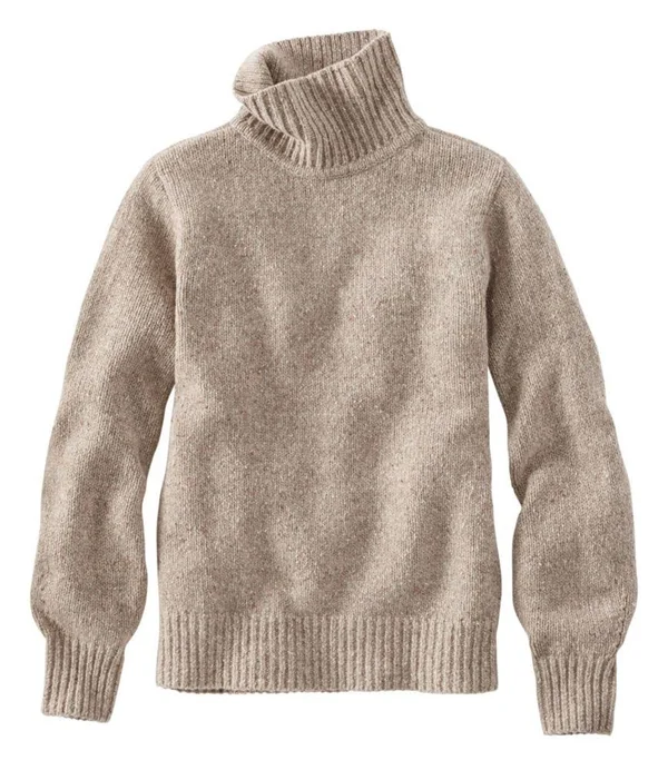 Women's Signature Ragg Wool Sweater, Pullover Tan Large, L.L.Bean