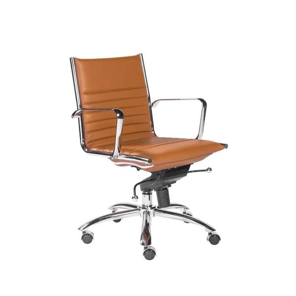 27.01x22 x 25.04x22 x 38x22 Low Back Office Chair in Cognac with Chrome Base