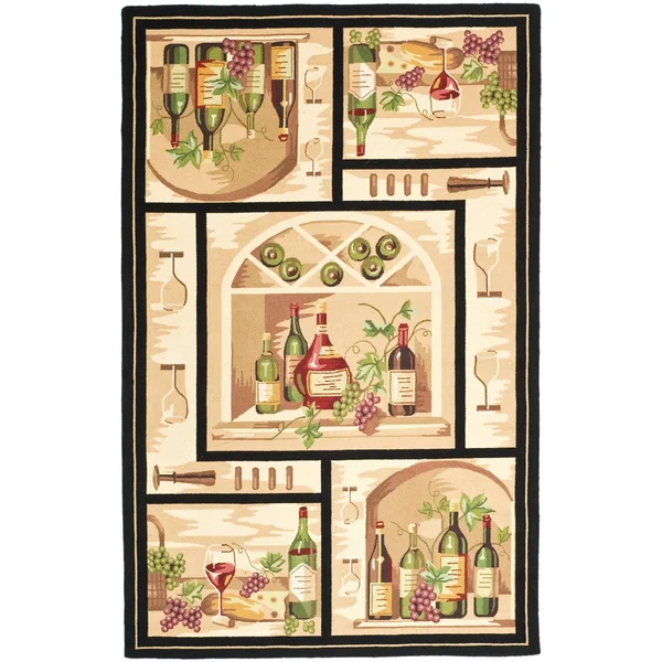 Safavieh Chelsea HK254B 4&6x22 x 6&6x22 Oval Black, Multi Area Rug