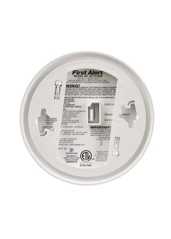 First Alert Photoelectric Smoke And Carbon Monoxide Detector With Voice Alarm, 120 Volt Ac/Dc, White