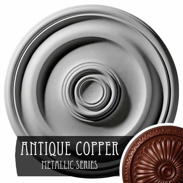 15 3/4x22OD x 1 1/2x22P Devon Ceiling Medallion (Fits Canopies Up to 3 5/8x22), Hand-Painted Frost
