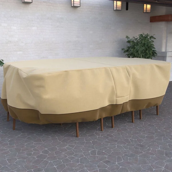 Dura Covers Fade Proof Rectangular Oval Heavy Duty Patio Table and Chair Set Cover - Durable and Water Resistant Outdoor