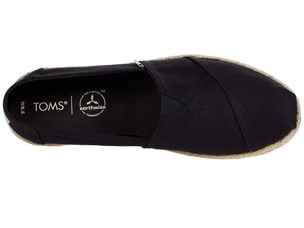 Toms Alpargata Rope Women's Espadrilles - Black Slubby Woven