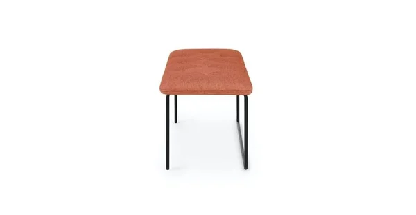 43x22 Tufted Red Fabric Bench - Metal Legs, Article Level Modern Furniture