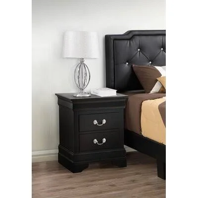 Darby Home Co Oldbury 2 Drawer Nightstand Color: Black