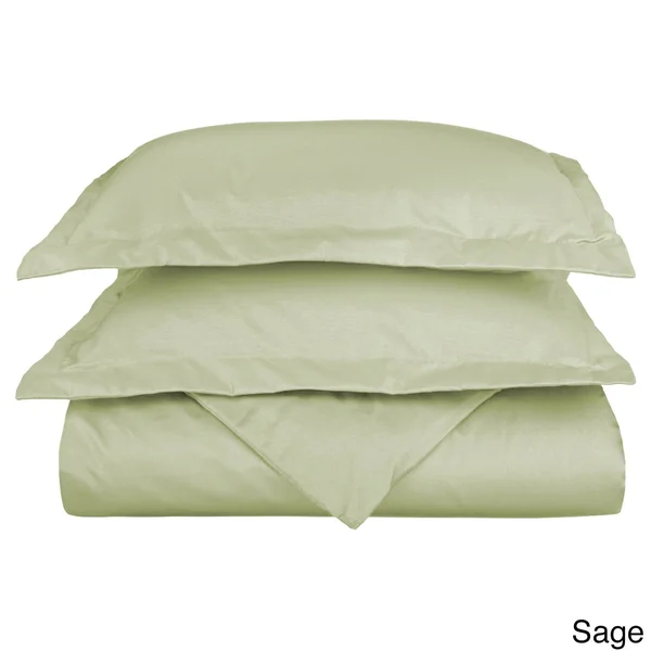 Superior 600 Thread Count Cotton Blend Solid Duvet Cover Set