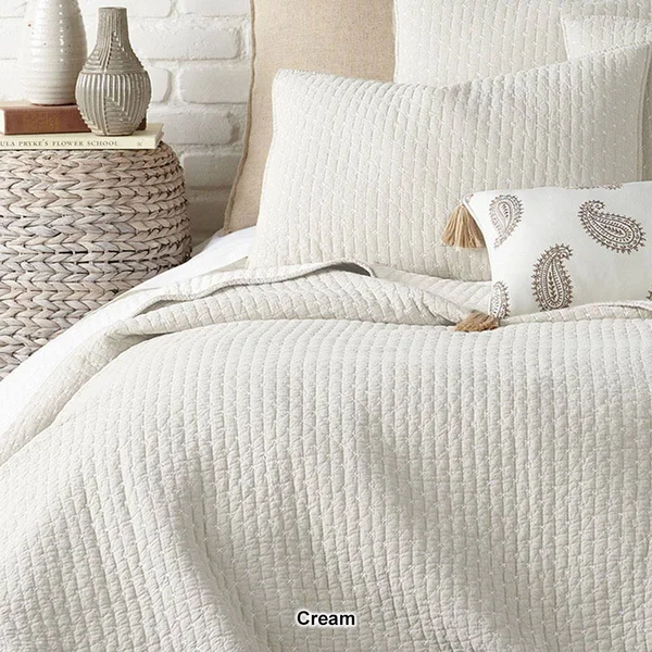 Levtex Home Cross Stitch Solid Quilt Set Taupe