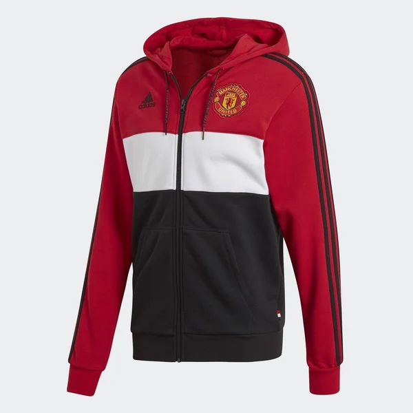 Adidas Manchester United Full Zip Hoodie Red-White-Black - S