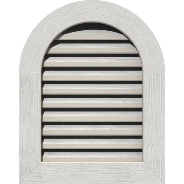 Ekena Millwork GVWRT20X2001RFPWR 20x22W x 20x22H Round Top Gable Vent (25x22W x 25x22H Frame Size): Primed - Functional, Rough Sa