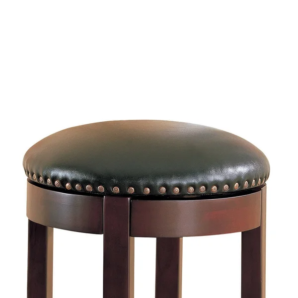 Contemporary 29x22 Swivel Bar Stool with Upholstered Seat Brown Set of 2