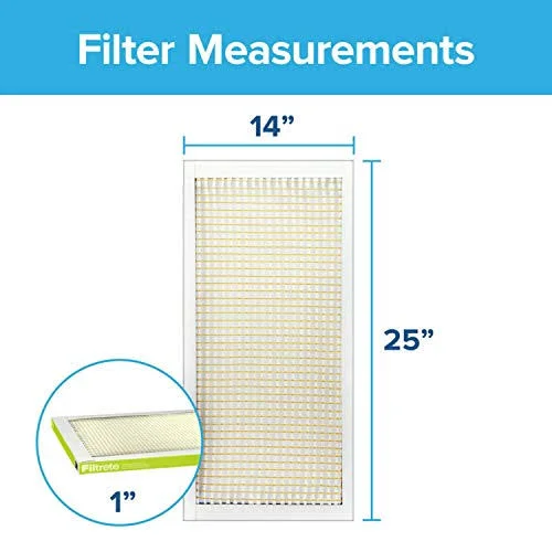 Filtrete 14x25x1, AC Furnace Air Filter, MPR 600, Clean Living Dust Reduction, 6-Pack