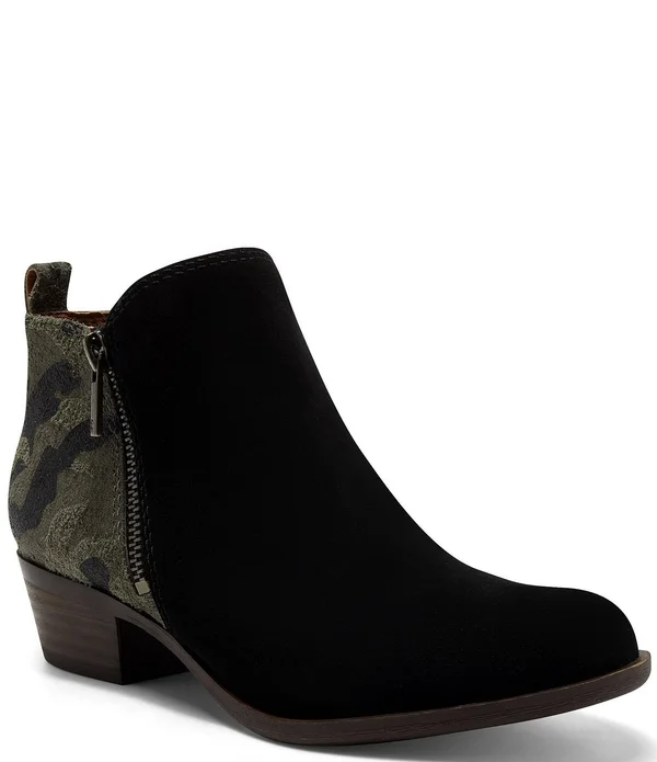 Lucky Brand Basel Women's Boots Black/Camo : 6 M