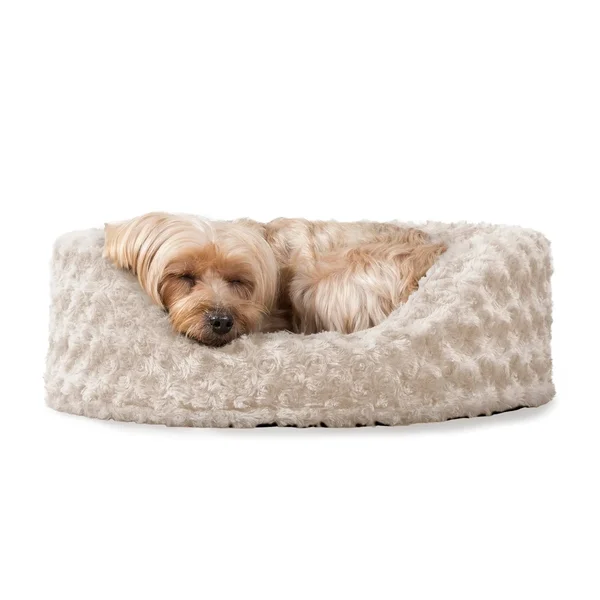 FurHaven Ultra Plush Oval Pet Bed Cream Jumbo