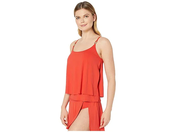 Michael Michael Kors Orange Double Layer Swim Tankini