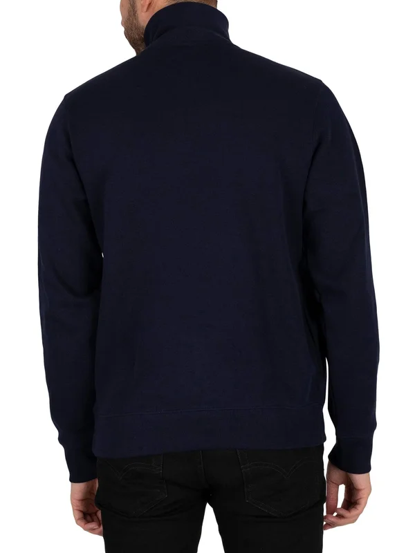 Lacoste Half Zip Logo Sweatshirt Navy