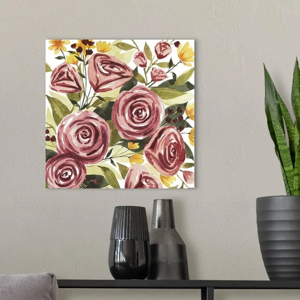 Rouge Bouquet II - Canvas Wall Art, 16x16, Great Big Canvas