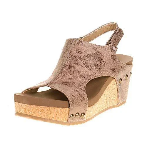 Corkys Brown Distressed Carley Sandal 11