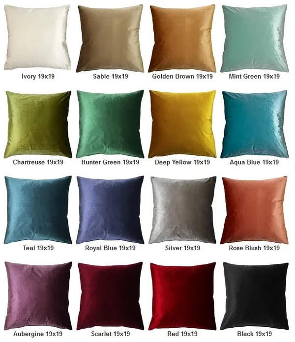 Pillow Decor - Corona Ivory Velvet Pillow 19x19