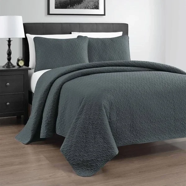 Eluxurysupply Zaria 3-Piece Lightweight Coverlet Set - Size: California King, White