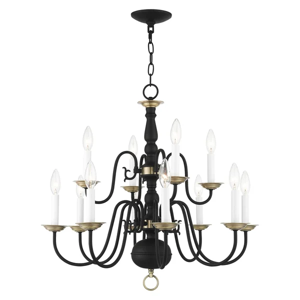 Livex Lighting - 5012-04 - 12 Light Chandelier - Williamsburg - Black
