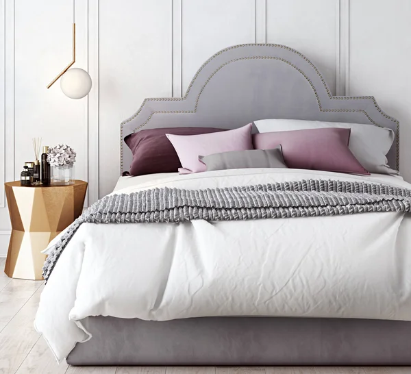 TOV Furniture Laylah Grey Velvet Headboard, Queen