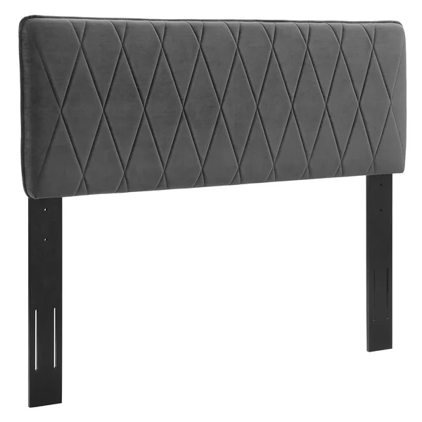 Leila Performance Velvet Twin Headboard Charcoal Modway