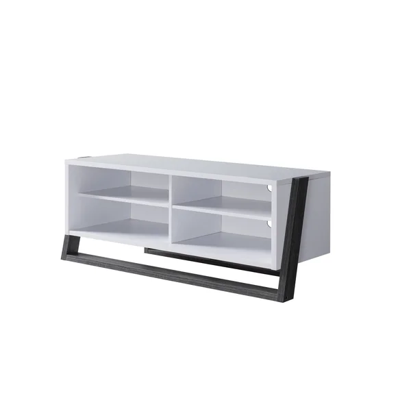 Furniture of America Isabelle Mid-Century Modern TV Stand - 62.50x22W Distresssed - White