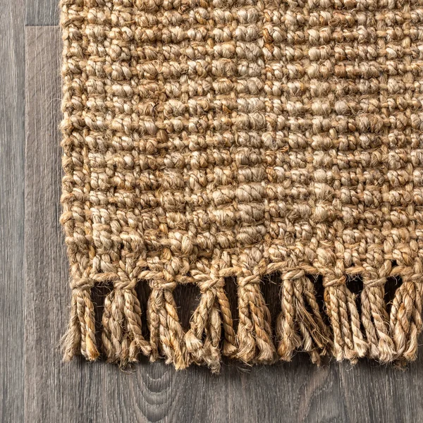 3&x5& Rectangle Woven Solid Jute Area Rug Blue - Jonathan Y