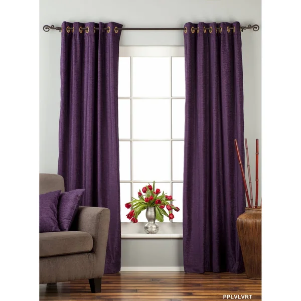 Purple Ring, Grommet Top Velvet Curtain, Drape, Panel - Piece