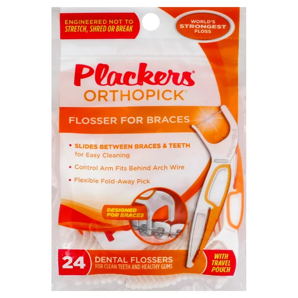 Plackers Dental Flossers - Orthopick - 24 flossers