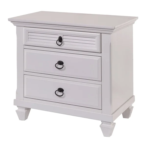 Saltoro Sherpi 28 inch Wooden Nightstand with Three Drawers - White