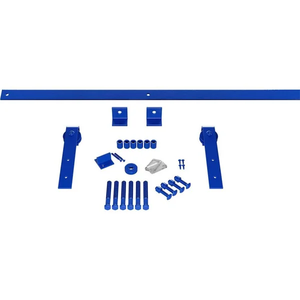 Premium J-Strap Barn Door Hardware Set w/ 6& Track for 1 3/4x22 Doors, Blue Ribbon