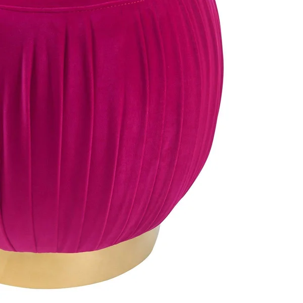 TOV Furniture Tulip Cream Velvet Ottoman
