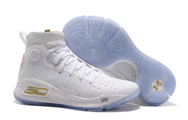 Under Armour Curry 4 - Adult Basketball Shoes White/Metallic Gold