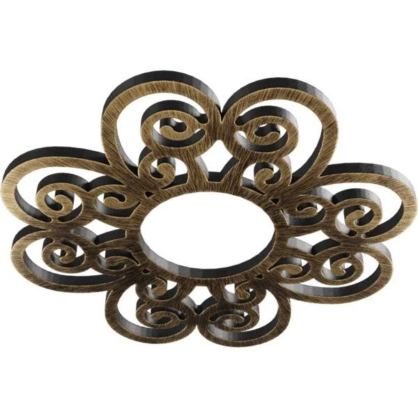 Ekena Millwork CMPP26COABS 26x22OD x 8 7/8x22ID x 3/4x22P Cohen Architectural Grade PVC Pierced Ceiling Medallion - Antiqued Bras
