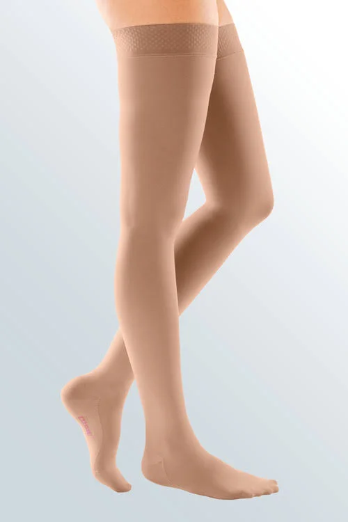 Mediven Comfort, 30-40 mmHg, Thigh High w/ Silicone Top-Band, Closed Toe Ebony, V-Petite