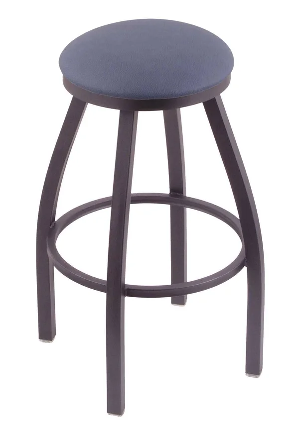 Holland Bar Stool 802 Misha 30x22 Swivel Bar Stool with Pewter Finish and Rein Bay Seat