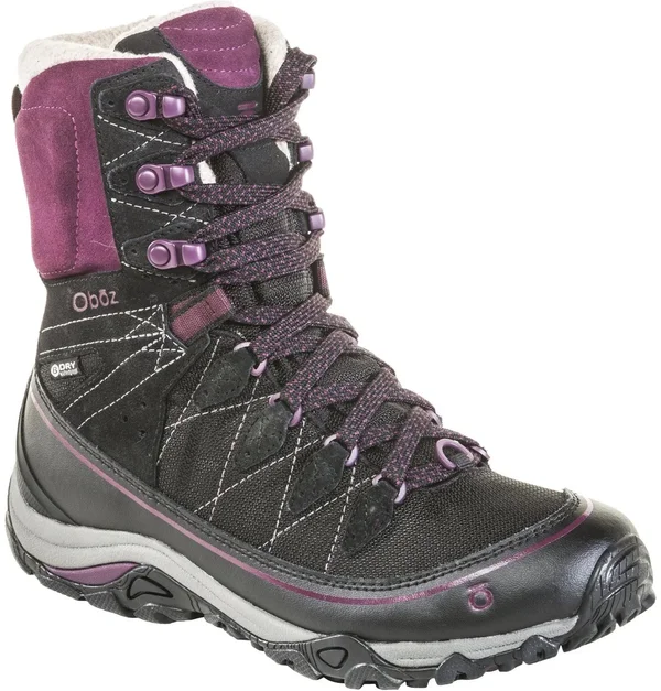 Oboz Women's Juniper 8 inch Insulated B-Dry (7 Eclipse Black/Beet)