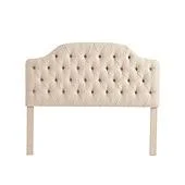 Camden Tufted Headboard - Stocked Linen Natural Queen - Ballard Designs