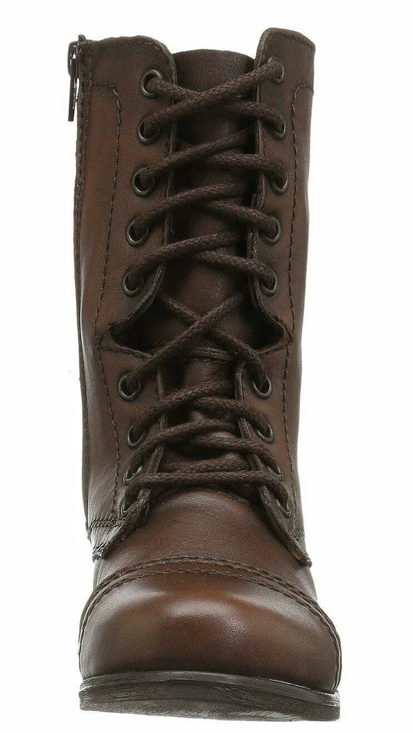 Steve Madden Troopa - Brown Leather Combat Boot